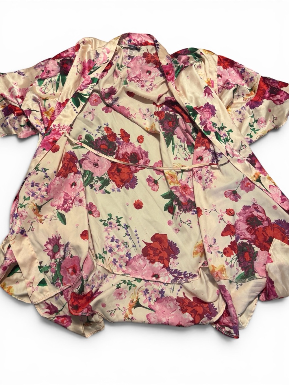 Victoria’s Secret Floral Satin Kimono Robe XS/S